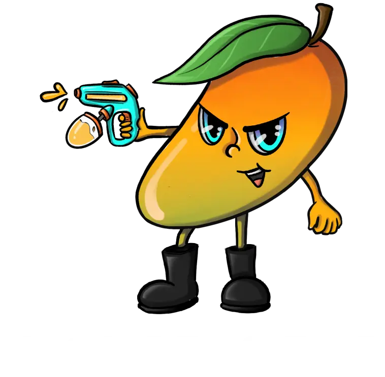 A mango character from the Food Fight card game.